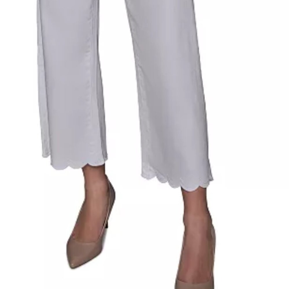 NWT - KARL LAGERFELD PARIS Women's Scalloped-Edge Cropped Jeans